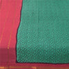 Sanskriti Vintage Sarees Green Pure Cotton Zari Woven &Printed Sari Craft Sustainable Fabric