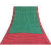 Sanskriti Vintage Sarees Green Pure Cotton Zari Woven &Printed Sari Craft Sustainable Fabric