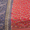 Sanskriti Vintage Sarees Indian Red Pure Cotton Printed Sari 5+yd Craft Sustainable Fabric