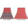 Sanskriti Vintage Sarees Indian Red Pure Cotton Printed Sari 5+yd Craft Sustainable Fabric