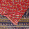 Sanskriti Vintage Sarees Indian Red Pure Cotton Printed Sari 5+yd Craft Sustainable Fabric