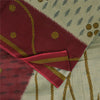 Sanskriti Vintage Sarees Indian Cream Pure Cotton Printed Sari 5+yd Craft Sustainable Fabric