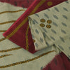 Sanskriti Vintage Sarees Indian Cream Pure Cotton Printed Sari 5+yd Craft Sustainable Fabric