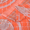 Sanskriti Vintage Sarees Orange Pure Cotton Printed Woven Sari 5+yd Craft Sustainable Fabric