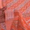Sanskriti Vintage Sarees Orange Pure Cotton Printed Woven Sari 5+yd Craft Sustainable Fabric
