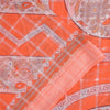 Sanskriti Vintage Sarees Orange Pure Cotton Printed Woven Sari 5+yd Craft Sustainable Fabric