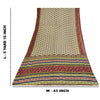 Sanskriti Vintage Sarees Indian Ivory Pure Cotton Printed Sari 5+yd Craft Sustainable Fabric