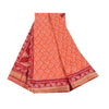 Sanskriti Vintage Sarees Indian Peach Pure Cotton Printed Sari 5+yd Craft Fabric