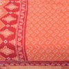 Sanskriti Vintage Sarees Indian Peach Pure Cotton Printed Sari 5+yd Craft Fabric