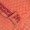 Sanskriti Vintage Sarees Indian Peach Pure Cotton Printed Sari 5+yd Craft Fabric