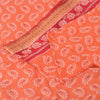 Sanskriti Vintage Sarees Indian Peach Pure Cotton Printed Sari 5+yd Craft Fabric