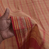 Sanskriti Vintage Sarees Indian Peach Woven Pure Cotton Sari 5+yd Craft Fabric