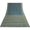 Sanskriti Vintage Sarees Blue Baluchari Woven BlendCotton Sari 5+yd Craft Fabric