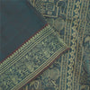 Sanskriti Vintage Sarees Blue Baluchari Woven BlendCotton Sari 5+yd Craft Fabric