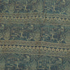 Sanskriti Vintage Sarees Blue Baluchari Woven BlendCotton Sari 5+yd Craft Fabric