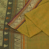 Sanskriti Vintage Sarees Green 100% Pure Cotton Hand Woven 5+yd Craft Fabric