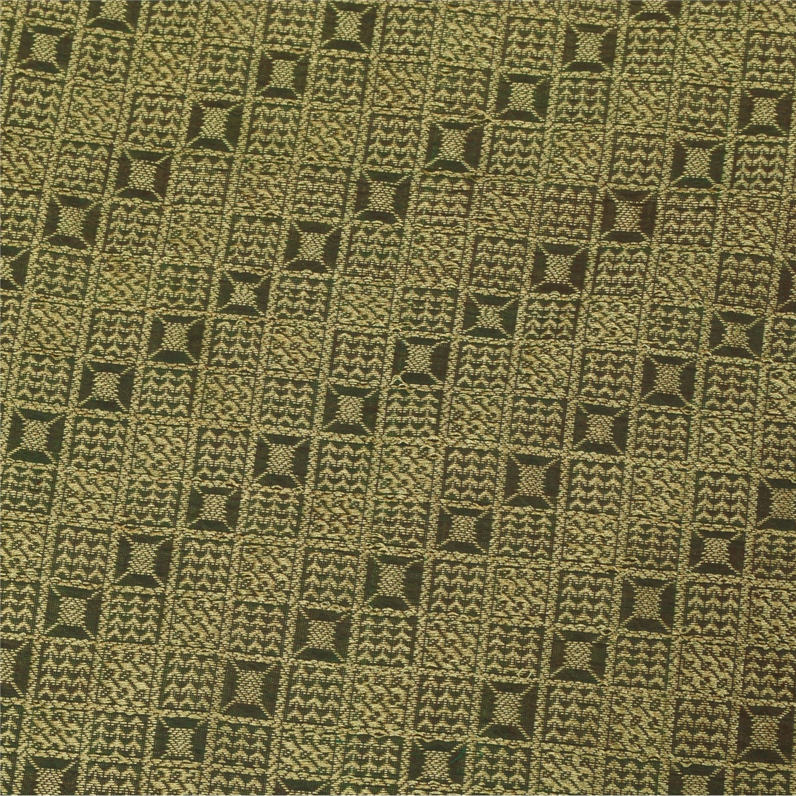 Sanskriti Vintage Sarees Green 100% Pure Cotton Hand Woven 5+yd Craft Fabric