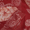 Sanskriti Vintage Sarees Red Batik Work Peacock Pure Cotton Sari 5+yd Fabric