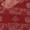Sanskriti Vintage Sarees Red Batik Work Peacock Pure Cotton Sari 5+yd Fabric