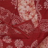 Sanskriti Vintage Sarees Red Batik Work Peacock Pure Cotton Sari 5+yd Fabric