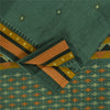 Sanskriti Vintage Sarees Indian Green Pure Cotton Printed Sari 5+yd Craft Fabric