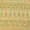 Sanskriti Vintage Sarees Indian Cream Pure Cotton Printed Sari 5+yd Craft Fabric