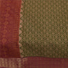 Sanskriti Vintage Sarees Green & Red Zari Border Pure Cotton Printed Sari Fabric