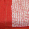 Sanskriti Vintage Sarees Pink &amp; Rød Ren Bomuld Trykt &amp; Zari Vævet Stof 5+ yard