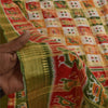 Sanskriti Vintage Sarees Patan Patola Animal Print Woven Pure Cotton Sari Fabric