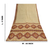 Sanskriti Vintage Sarees Indian Ivory Pure Cotton Printed Sari 5+yd Craft Fabric