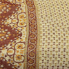 Sanskriti Vintage Sarees Indian Ivory Pure Cotton Printed Sari 5+yd Craft Fabric