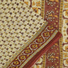 Sanskriti Vintage Sarees Indian Ivory Pure Cotton Printed Sari 5+yd Craft Fabric