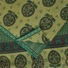 Sanskriti Vintage Sarees Indian Green Pure Cotton Printed Sari 5+yd Craft Fabric