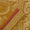 Sanskriti Vintage Sarees Indian Saffron Pure Cotton Print Sari 4+yd Craft Fabric