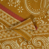 Sanskriti Vintage Sarees Indian Saffron Pure Cotton Print Sari 4+yd Craft Fabric