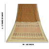 Sanskriti Vintage Sarees Indian Brown Pure Cotton Woven Sari 5+yd Craft Fabric