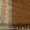 Sanskriti Vintage Sarees Indian Brown Pure Cotton Woven Sari 5+yd Craft Fabric