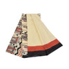 Sanskriti Vintage Sarees Indian Ivory Pure Cotton Printed Sari 5+yd Craft Fabric