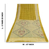 Sanskriti Vintage Sarees Green Pure Cotton Peacock Print Sari 5+yd Craft Fabric