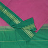 Sanskriti Vintage Sarees Pink 100% Pure Cotton Solid & Woven 5+yd Craft Fabric
