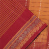 Sanskriti Vintage Sarees Red & Yellow Beghampuri Woven Pure Cotton Sari Fabric
