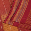 Sanskriti Vintage Sarees Red & Yellow Beghampuri Woven Pure Cotton Sari Fabric