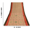 Sanskriti Vintage Sarees Pure Cotton Printed Woven Border Sari 5+yd Craft Fabric