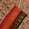 Sanskriti Vintage Sarees Pure Cotton Printed Woven Border Sari 5+yd Craft Fabric