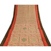 Sanskriti Vintage Sarees Pure Cotton Printed Woven Border Sari 5+yd Craft Fabric
