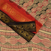 Sanskriti Vintage Sarees Pure Cotton Printed Woven Border Sari 5+yd Craft Fabric