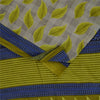 Sanskriti Vintage Sarees Gray & Green Pure Cotton Printed Sari 5+yd Craft Fabric