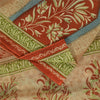 Sanskriti Vintage Sarees Brown & Red Pure Cotton Printed Sari 5+yd Craft Fabric