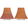 Sanskriti Vintage Sarees Indian OrangePure Cotton Printed Sari 5+yd Craft Fabric