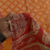 Sanskriti Vintage Sarees Indian OrangePure Cotton Printed Sari 5+yd Craft Fabric